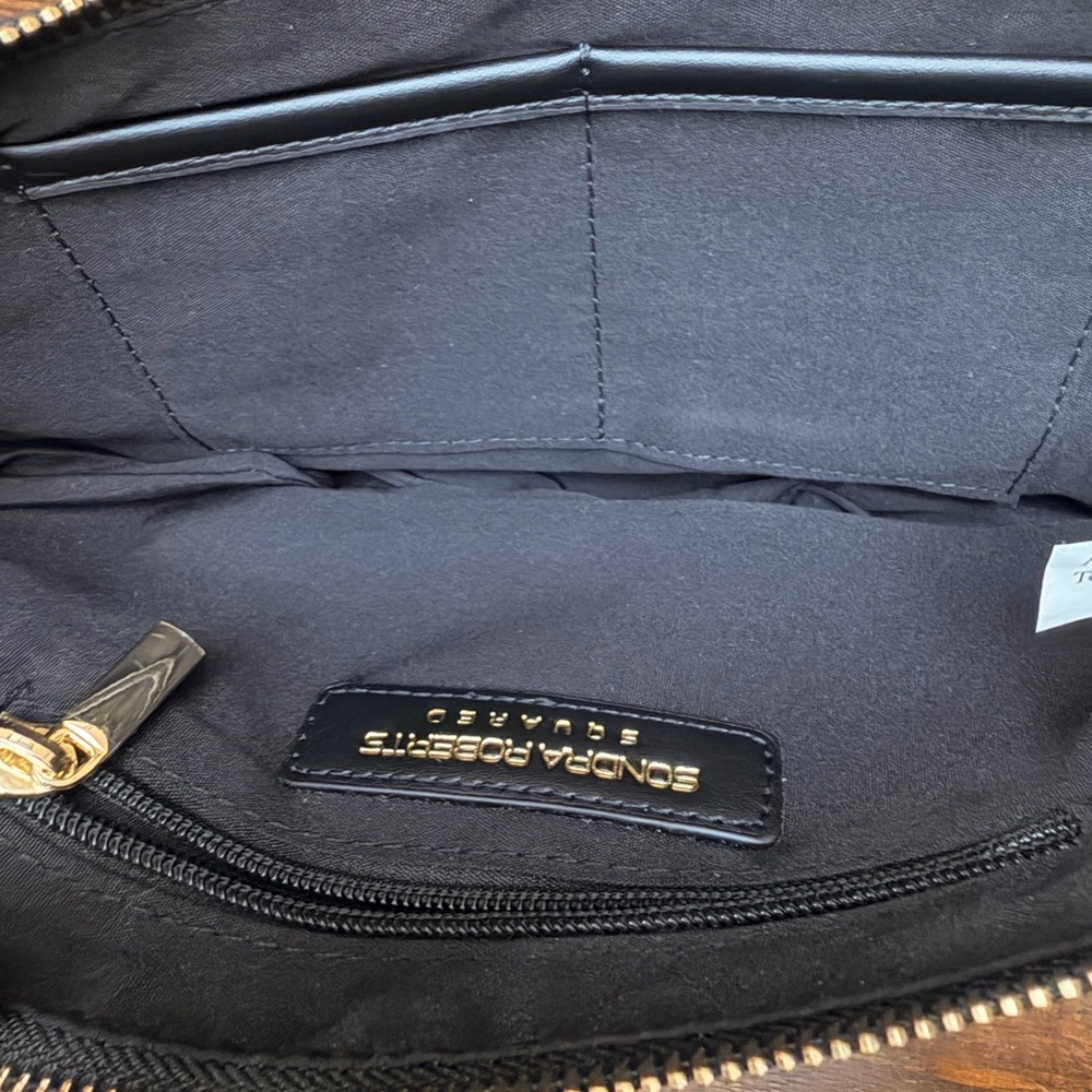 Sondra Roberts Navy Crescent Mini Bag with Gold Chain Strap - Picture 5 of 7